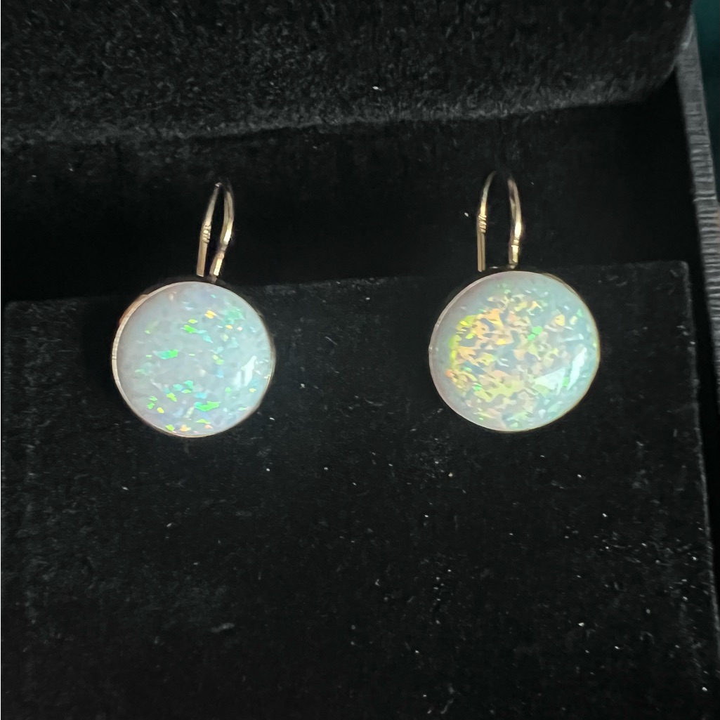 Gold Opal Earrings